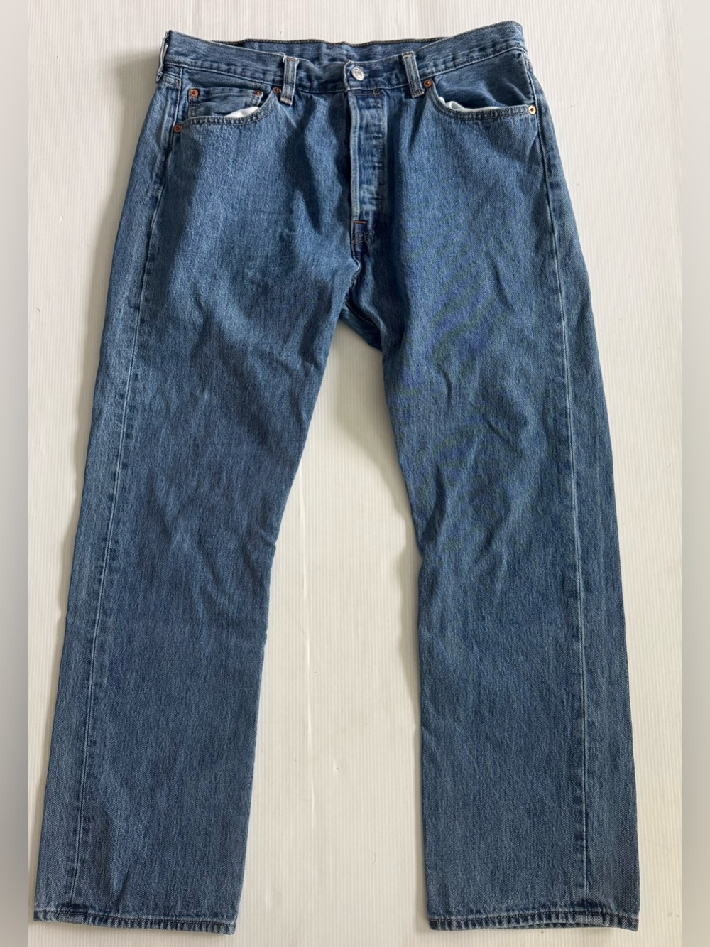 Levis 501 XX Jeans 35x30 Blue Denim Straight Leg Button Fly Regular Fit Cotton